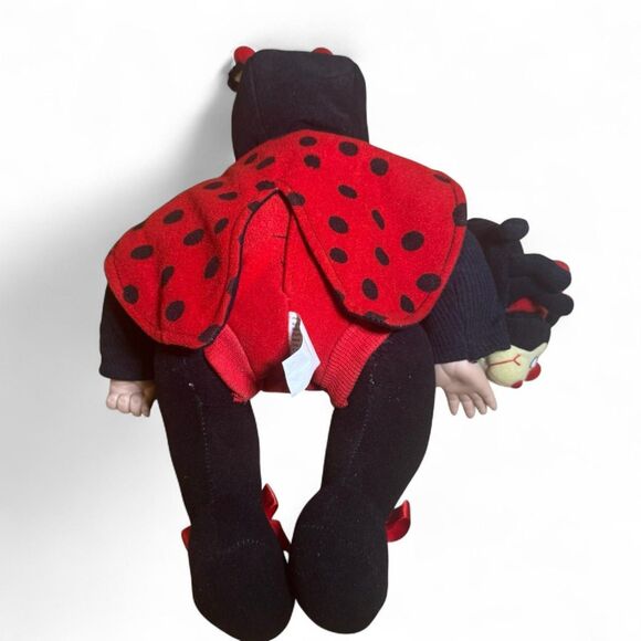 Porcelain Face Ladybug Doll Jointed Arms Collector Whimsical - Picture 7 of 7